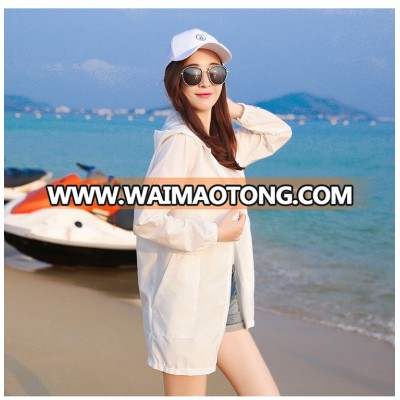 2017 Wholesale New Prevented Bask Female Long Sleeve Loose Sand Coat